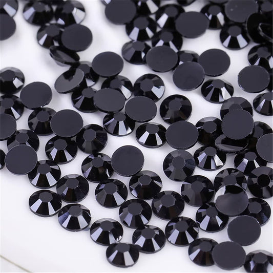 1000 Pieces SS20 5mm Flatback Rhinestones Clear Glass Round Gems Crystals for Nail Art DIY Crafts Clothes Shoes Bags （Black）-GlimoraGlow