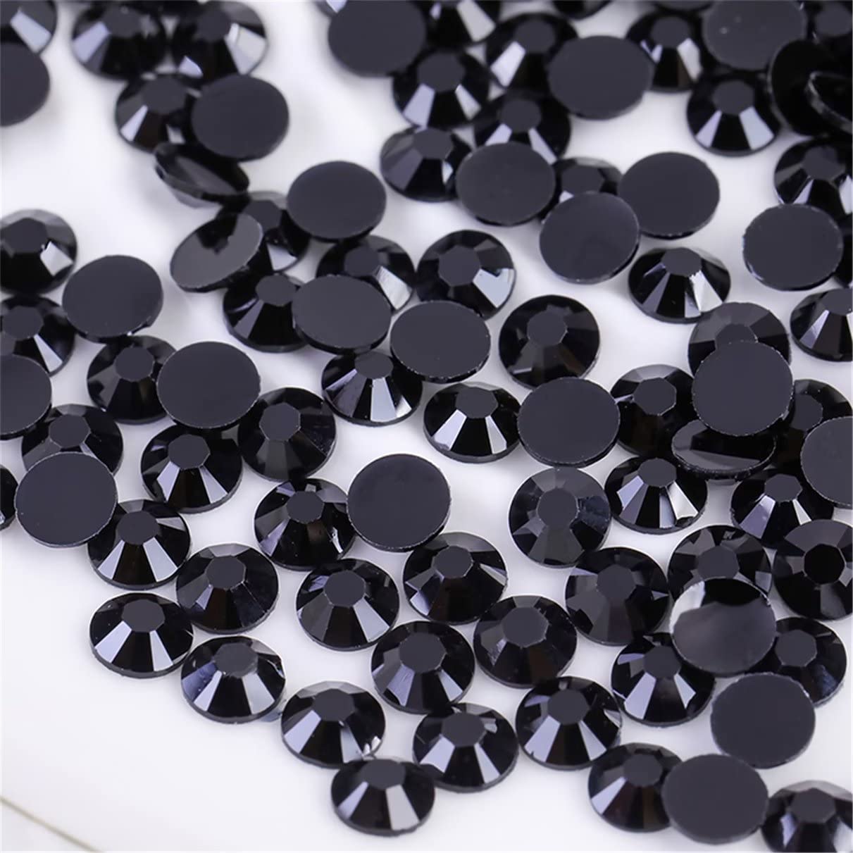1500 Pieces SS16 4mm Flatback Rhinestones Clear Glass Round Gems Crystals for Nail Art DIY Crafts Clothes Shoes Bags （Black）-GlimoraGlow