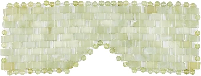 Jade Eye Mask, Eye Mask for Relaxation, Reusable Jade Eye Mask Hot or Cold Using Jade Mask Eyes Sleeping Mask for Alleviate Puffiness Face Massage Relax Eyes Meditation Beauty-GlimoraGlow