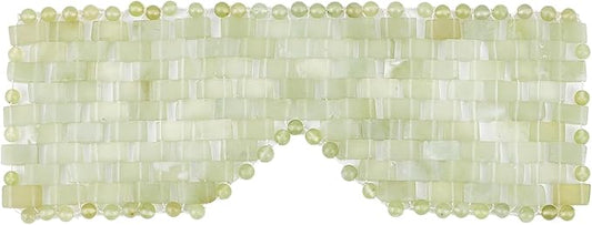 Jade Eye Mask, Eye Mask for Relaxation, Reusable Jade Eye Mask Hot or Cold Using Jade Mask Eyes Sleeping Mask for Alleviate Puffiness Face Massage Relax Eyes Meditation Beauty-GlimoraGlow