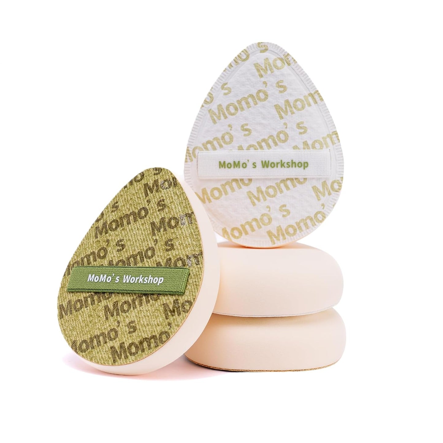 Light Green Denim Makeup Sponges,Super Soft Blenders Sponge for Full Coverage Foundation,Perfect for Oily Skin & Longwear Makeup,Travel Friendly&Reusable,2pcs Puffs &Storage Case-GlimoraGlow