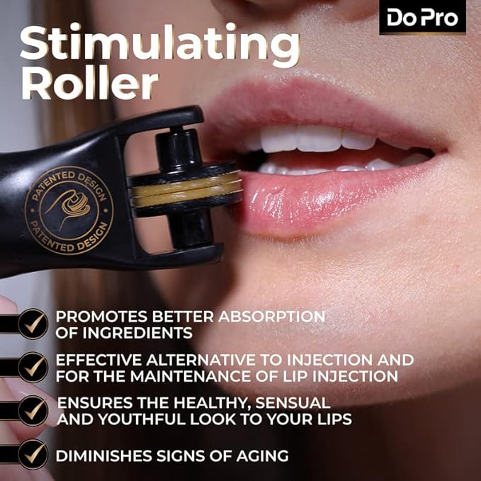 Intensive Boosting Lipgloss - Plumper Stick with Anti-Aging Stimulating Roller, Plumping Lip Stick with Hyaluronic Acid, Collagen, Vitamin C & E - Volumizing & Hydrating Lip Plumping Serum - 5ml-GlimoraGlow