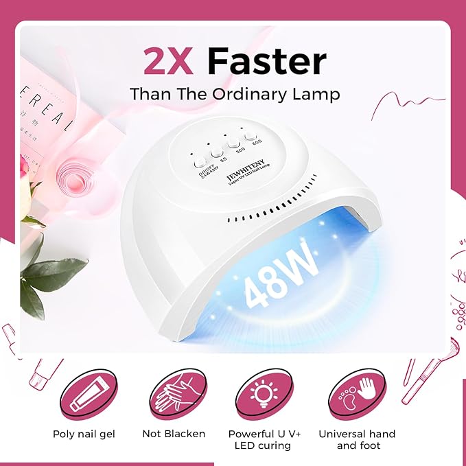 JEWHITENY 28 Colors Poly Nail Gel Kit with Base Top Coat Purple Blue Yellow Nude Pink Glitter Shades Quick-Dry for Beginners DIY Need U V Lamp Curing-GlimoraGlow