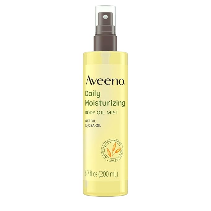 Aveeno Daily Moisturizing Body Oil, Body Mist for Dry Skin with Oat Oil and Jojoba Oil, Nourishing Body Spray with a Hypoallergenic Formula, 6.7 FL OZ-GlimoraGlow