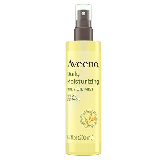 Aveeno Daily Moisturizing Body Oil, Body Mist for Dry Skin with Oat Oil and Jojoba Oil, Nourishing Body Spray with a Hypoallergenic Formula, 6.7 FL OZ-GlimoraGlow