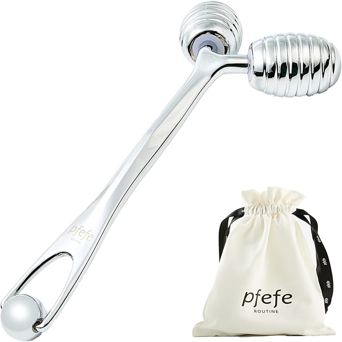 Stainless Steel Face Roller - Metal Facial Cooling Massager for Face and Eyes, Esthetician Supplies Cold Roller for Puffiness, Wrinkles, Dark Circles-GlimoraGlow