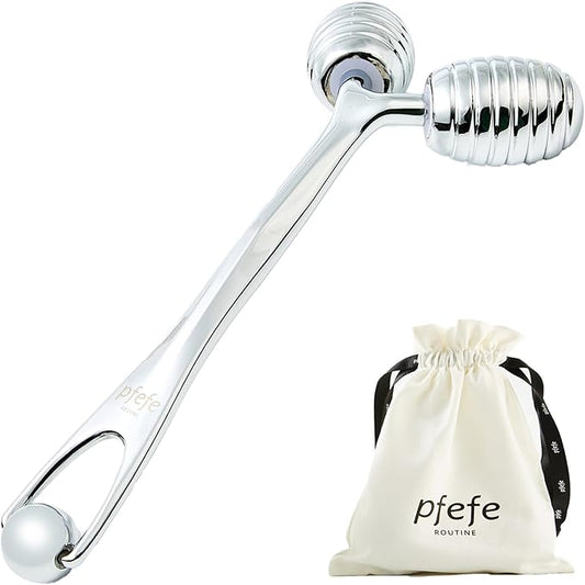 Stainless Steel Face Roller - Metal Facial Cooling Massager for Face and Eyes, Esthetician Supplies Cold Roller for Puffiness, Wrinkles, Dark Circles-GlimoraGlow