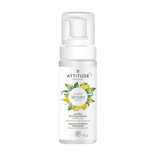ATTITUDE Micellar Foaming Facial Cleanser, EWG Verified, Dermatologically Tested, Plant and Mineral-Based, Vegan, Earl Grey & Cucumber Scent, 5 Fl Oz-GlimoraGlow