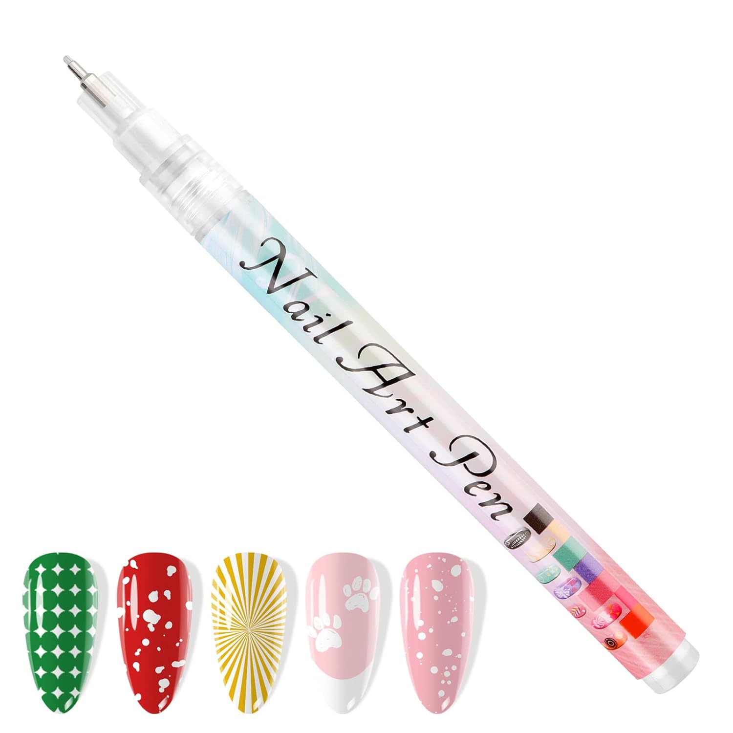 1 PCS White Nail Art Polish Pens, Kalolary 0.5mm Nail Art Markers Nail Point Graffiti Dotting Pen Drawing Painting Liner Brush for DIY Nail Art Beauty Adorn Manicure Tools-GlimoraGlow