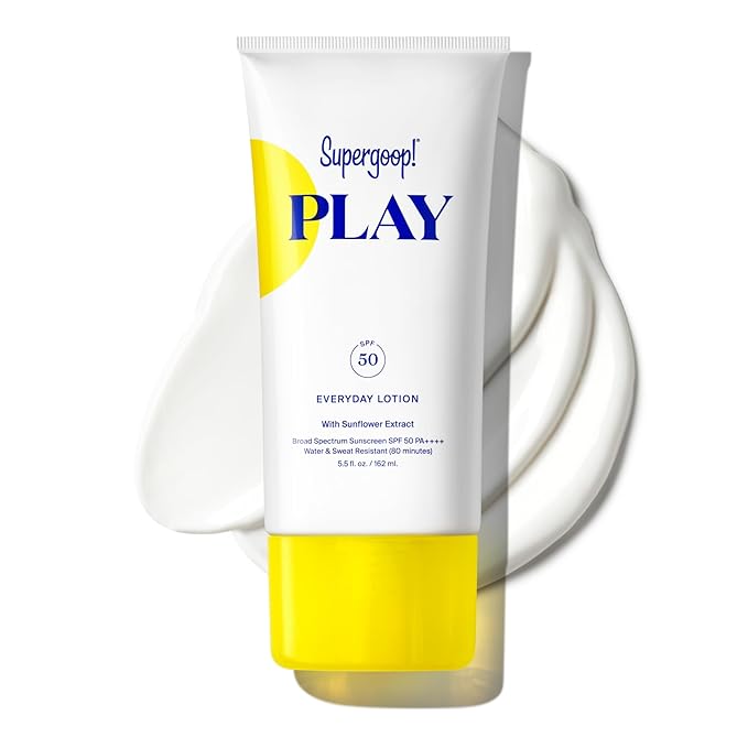 Supergoop! PLAY Everyday Lotion SPF 50 - Broad Spectrum Body & Face Sunscreen for Sensitive Skin - Great for Active Days - Fast Absorbing, Water & Sweat Resistant - 5.5 fl oz-GlimoraGlow