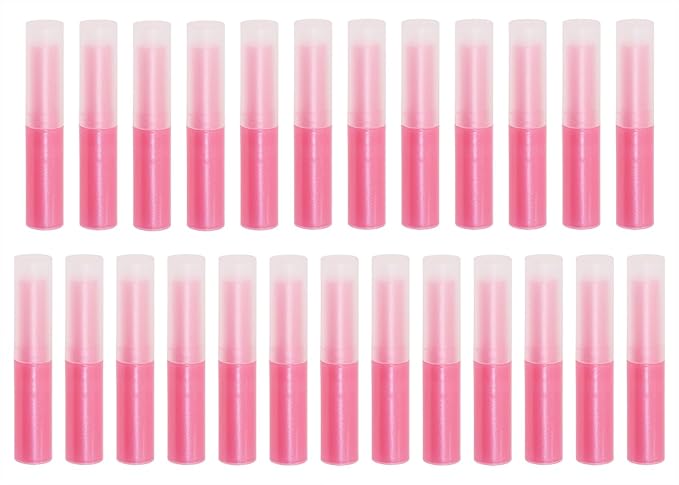 0.14oz Empty Flavored Lip Balm Container Tubes Plastic Homemade Moisturizing Lip Stick with Caps Bulk Fit for Women Adult DIY Making Supplies, 25 Count (Red)-GlimoraGlow
