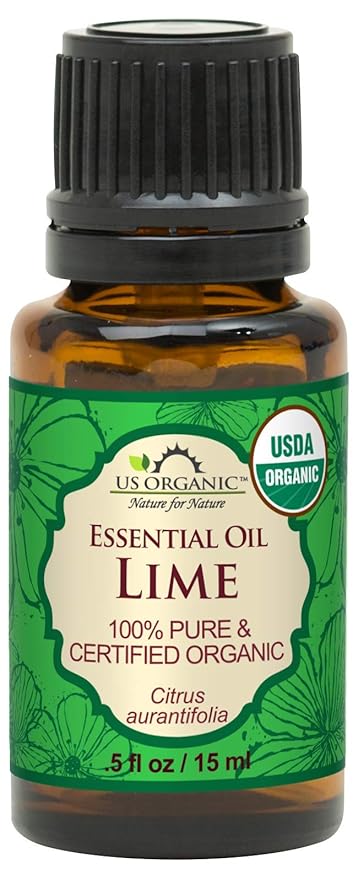 US Organic Lime Essential Oil - Certified Organic, Steam Distilled - W/Euro droppers (More Size Variations Available) (15 ml / .5 fl oz)-GlimoraGlow