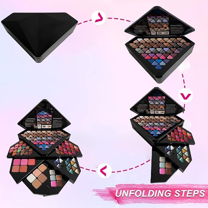 130 Color All In One Makeup Gift Set for Women Professional Makeup Kit Include 80 Eyeshadow, 20 Lipstick,15 Eyebrow Gel,5 Blusher,5 Contour & 5 Conclealer Makeup Palette Kit-GlimoraGlow