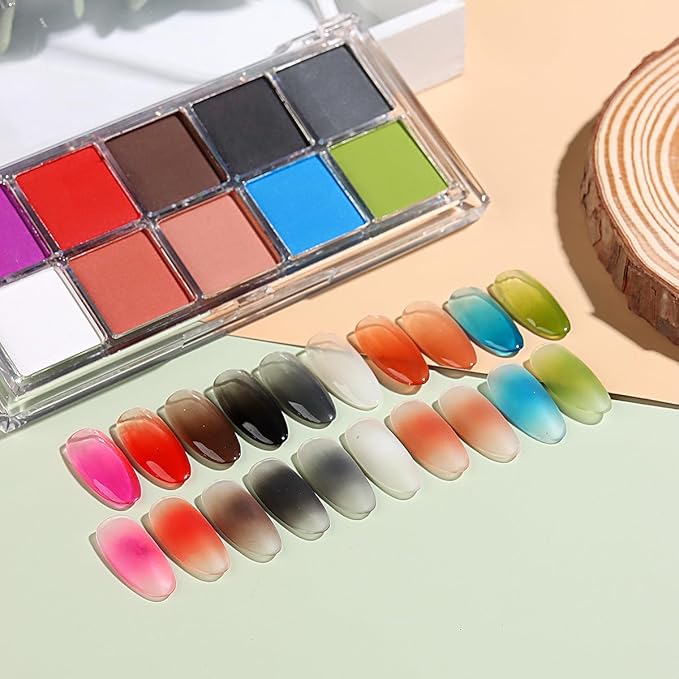 10 Colors Solid Neon Phosphor Nail Powder Set Fluorescent Gradient Iridescent Pigment Powder Glitter Dust Kit for Gel Polish Nail Art Decorations-GlimoraGlow