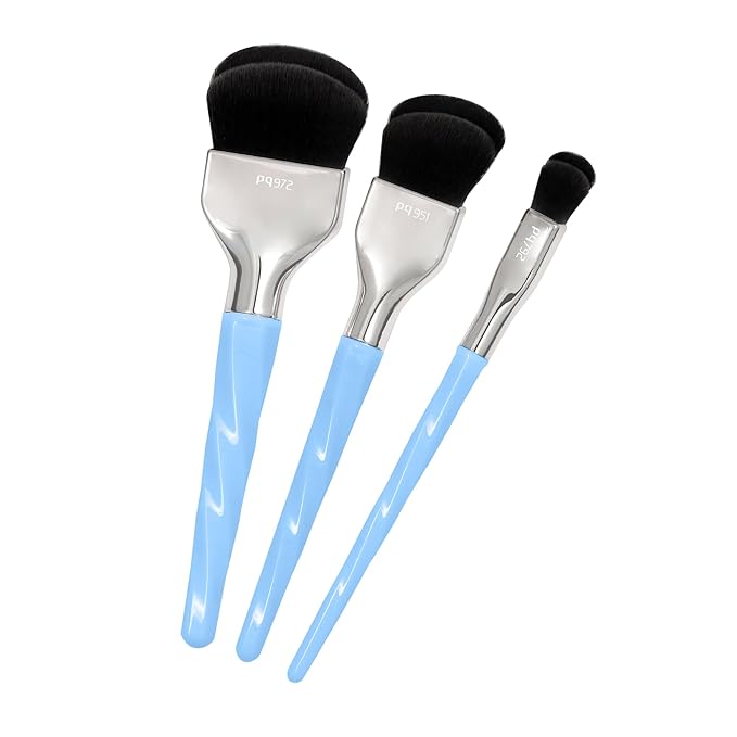 Bdellium Tools Professional Makeup Brush - Blue Double Dome Blender 3pc Brush Set-GlimoraGlow