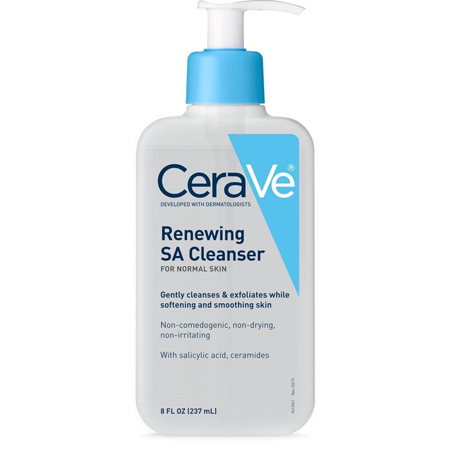 CeraVe Renewing Salicylic Acid Cleanser, Formulated With Hyaluronic Acid, Niacinamide, & Ceramides, Gentle BHA Exfoliating Face Wash Smooths & Softens Skin, Non Comedogenic & Fragrance Free, 8 Ounce-GlimoraGlow