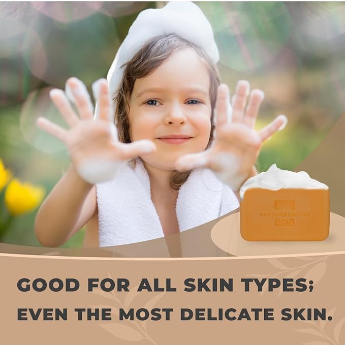 One With Nature Dead Sea Salt Turmeric Soap 4oz 3-Pack – Purifying and Exfoliating Soap Bar with Dead Sea Minerals and Turmeric for Face & Body, for Men & Women-GlimoraGlow