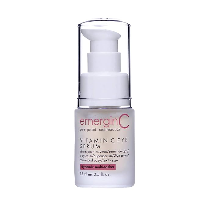 emerginC Vitamin C Eye Serum 12% - Gentle Eye Serum with Chamomile + Grape Seed Extract to Target the Appearance of Fine Lines, Puffiness + Pigmentation (0.5 oz, 15 ml)-GlimoraGlow