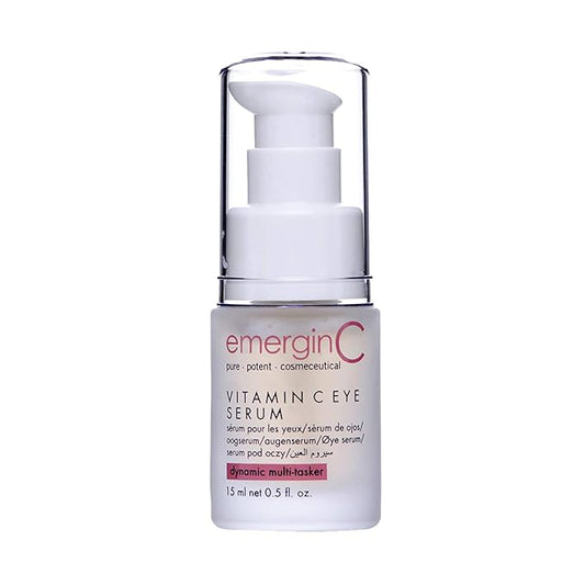 emerginC Vitamin C Eye Serum 12% - Gentle Eye Serum with Chamomile + Grape Seed Extract to Target the Appearance of Fine Lines, Puffiness + Pigmentation (0.5 oz, 15 ml)-GlimoraGlow