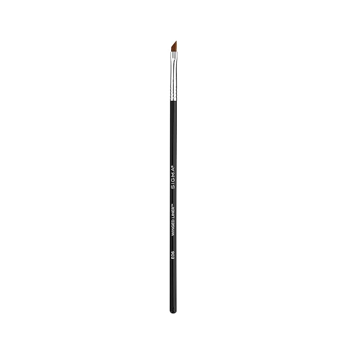 Sigma Beauty Professional E06 Eye Liner Brush – Fine Angled Eyeliner Brush with Pointed Tip for Meticulously Applying Gel and Liquid Eyeliner, For Cat Eyeliner & Winged Liner (1 Brush)-GlimoraGlow