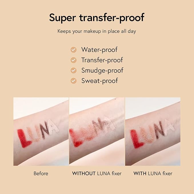 LUNA Long Lasting Setting Fixer Spray 3.3 fl oz, Weightless with Micro-Fine Mist, Natural Finish, Non-Drying Formula for All Skin Types, Korean Makeup-GlimoraGlow