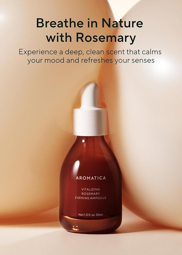 AROMATICA Vitalizing Rosemary Firming Ampoule Serum 30ml - Skin Revitalizing Retinol Serum for Face, Moisturizing & Strengthening Skin Barrier-GlimoraGlow