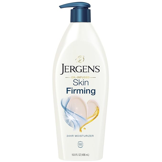 Jergens Skin Firming Body Lotion for Dry to Extra Dry Skin, Skin Tightening Cream with Collagen and Elastin, Hydralucence Blend Formula, 16.8 oz-GlimoraGlow