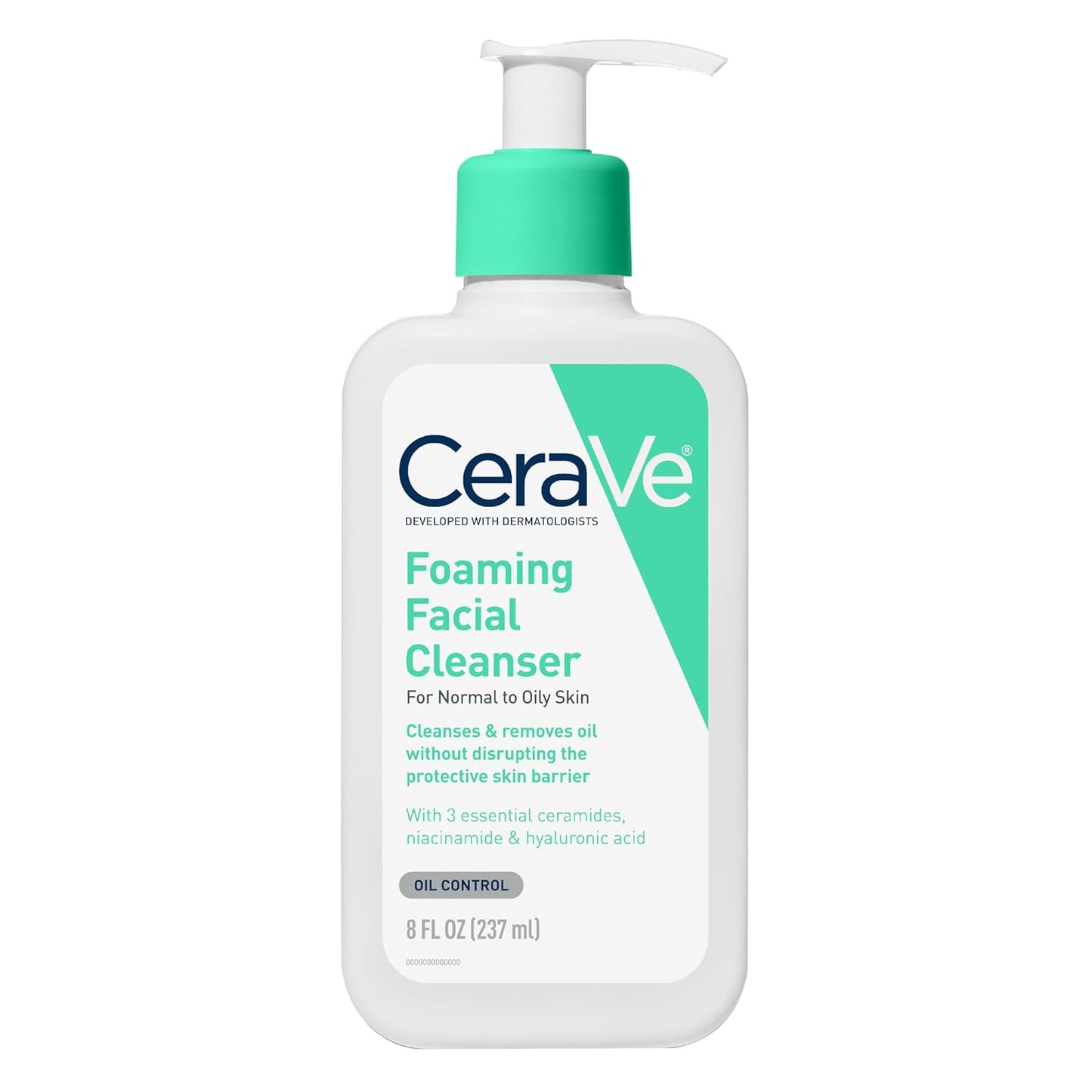 CeraVe Foaming Facial Cleanser, Daily Face Wash for Oily Skin, Hyaluronic Acid + Ceramides + Niacinamide, Fragrance Free & Paraben Free, Non-Drying Oil Control Face Wash, 8 Fluid Ounces-GlimoraGlow