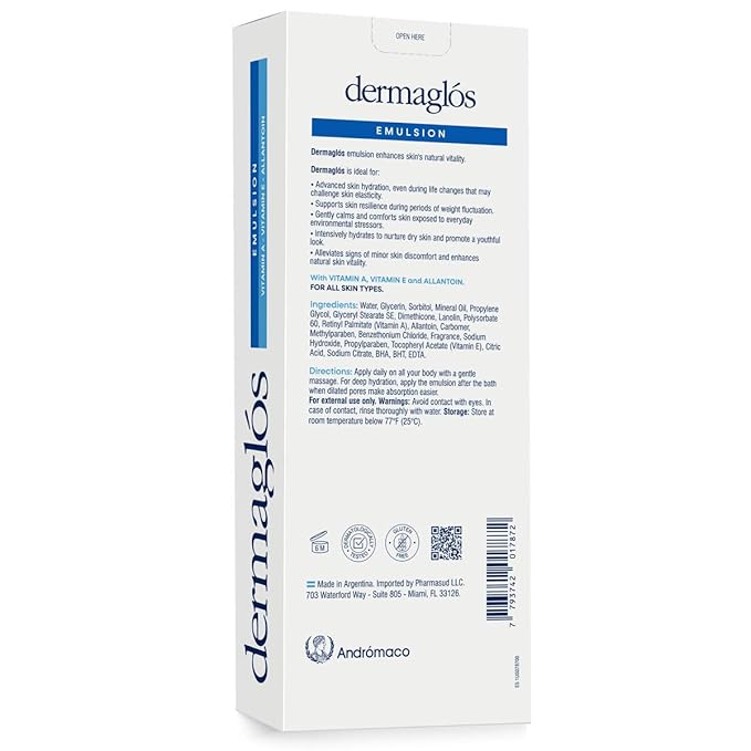 Dermaglos Moisturizing Body Lotion for Dry Skin with Extra Vitamin A, Vitamin E & Allantoin | Regenerating Lightweight Moisturizer for Stretch Marks, Tattoos Aftercare, Scars & Wrinkles | 13.52 Fl Oz-GlimoraGlow