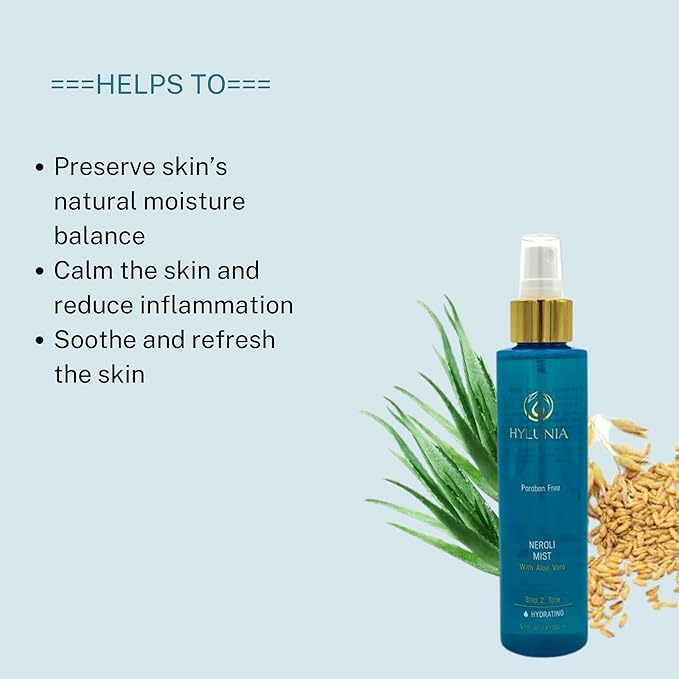 Hylunia Neroli Mist - instant moisturizing spray - Colloidal Silver and Aloe Vera - for younger fresher looking skin - all natural toner-GlimoraGlow