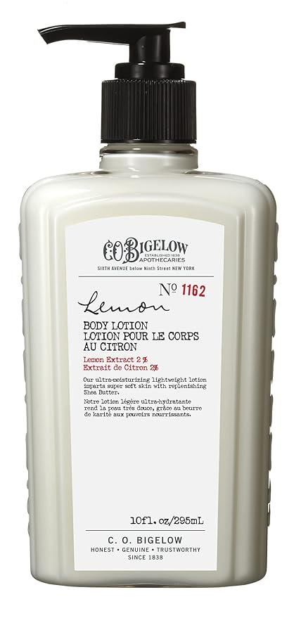 C.O. Bigelow Lemon Body Lotion, Moisturizing Body Lotion for Dry Skin with Shea Butter & Lemon Extract, 10 Fl Oz-GlimoraGlow