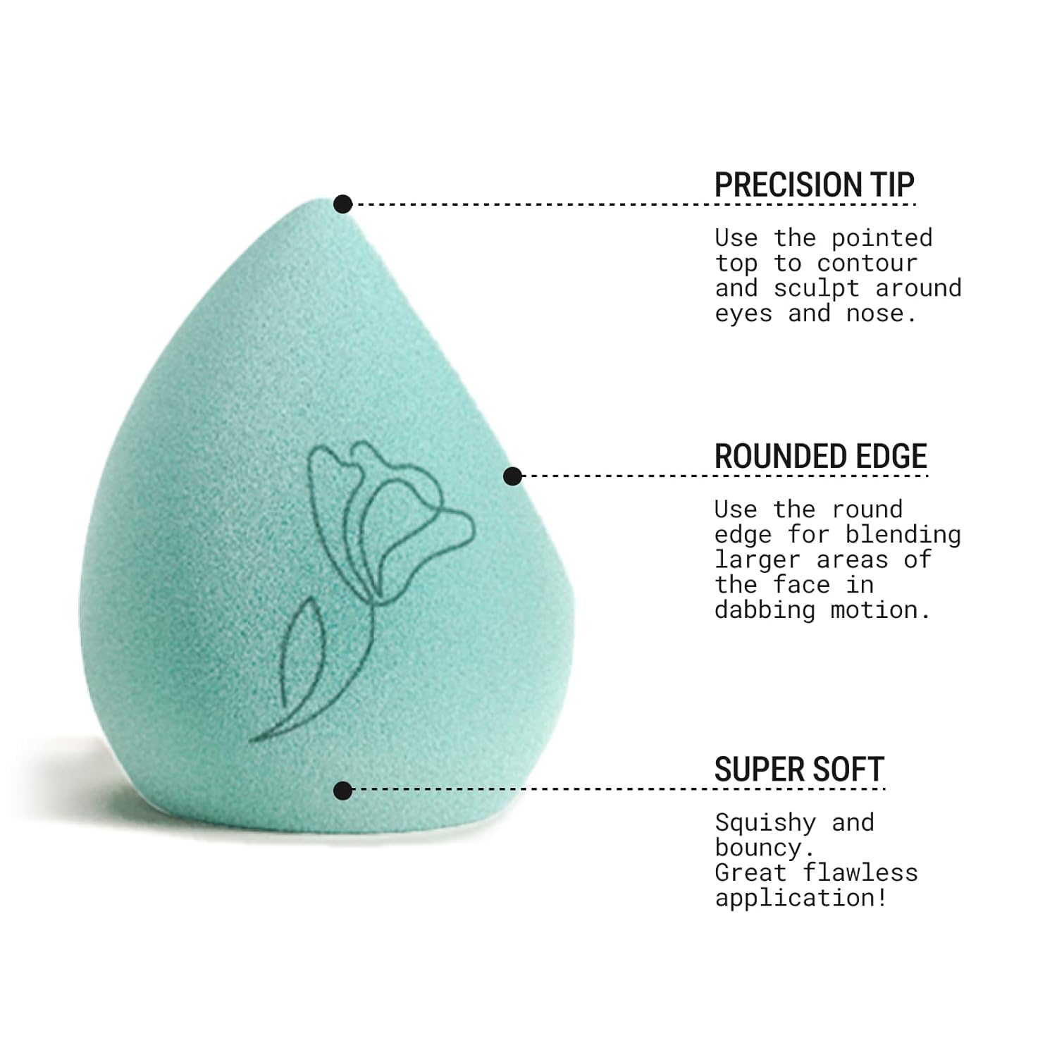 JUNO & Co. Microfiber Makeup Sponge, Dual Layer Technology for Full Coverage Flawless Makeup Blender for Foundation, Powder and Cream (2-Piece Color Duo: Blue and Green)-GlimoraGlow