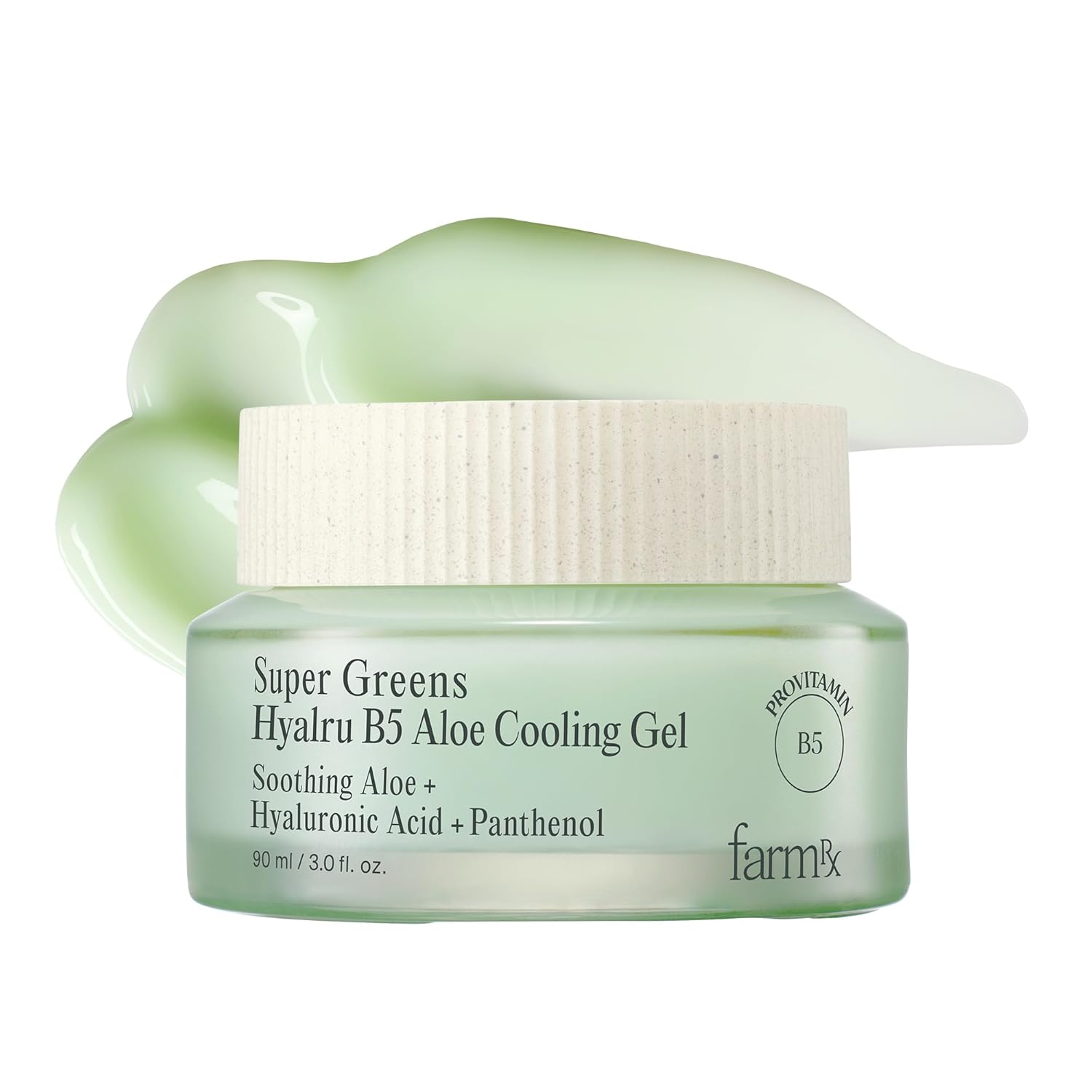 Farm Rx Super Greens Hyalru B5 Aloe Cooling Gel Cream (3fl oz) - Ultra-Lightweight Moisturizer, Plumping Hydration. Korean Skin Care. Hyaluronic Acid, Panthenol, Vegan.-GlimoraGlow