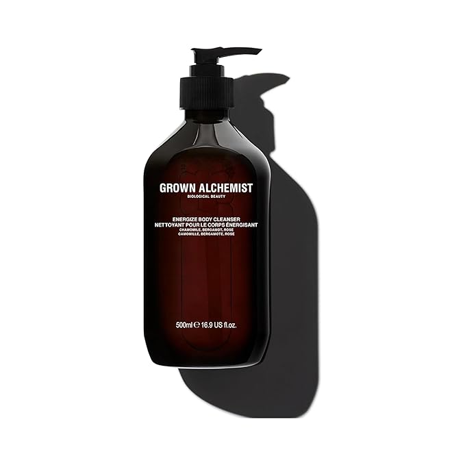Grown Alchemist Energize Body Cleanser. Chamomile, Bergamot & Rose Body Cleanser. Gentle Body Wash. Hydrates & Cleanses Skin (500 ml)-GlimoraGlow