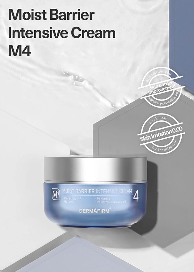 Dermafirm Moist Barrier Intensive Moisturizer Face Cream M4 | Korean Face Moisturizer Face Lotion for Hydration & Nourishment w/Ceramide, Peptide & Collagen | No Animal Trials No Paraben 1.69 fl oz-GlimoraGlow