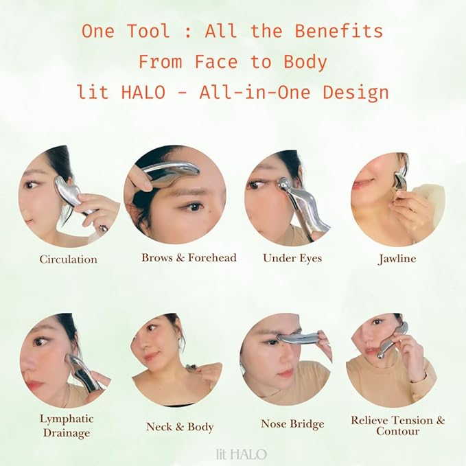 4-in-1 Gua Sha Massager: Stainless Steel Cryo Gua Sha Facial Tools for Face, Neck, Body – Lymphatic Drainage Massager, Facial Roller, Reduce Puffiness, Improve Circulation Beauty Tools-GlimoraGlow