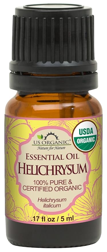 US Organic Helichrysum Essential Oil, USDA Certified Organic, Steam Distilled, Sourced from The Balkan Peninsula, High end Essential Oil (5 ml)-GlimoraGlow