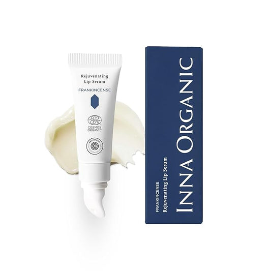 INNA Organic Lip Serum, Moisturizing, Fine Line Care & 100% Vegan, EWG & COSMOS Certified | Frankincense Essential Oils Infused Skin Care | Luxury Clean Beauty-GlimoraGlow