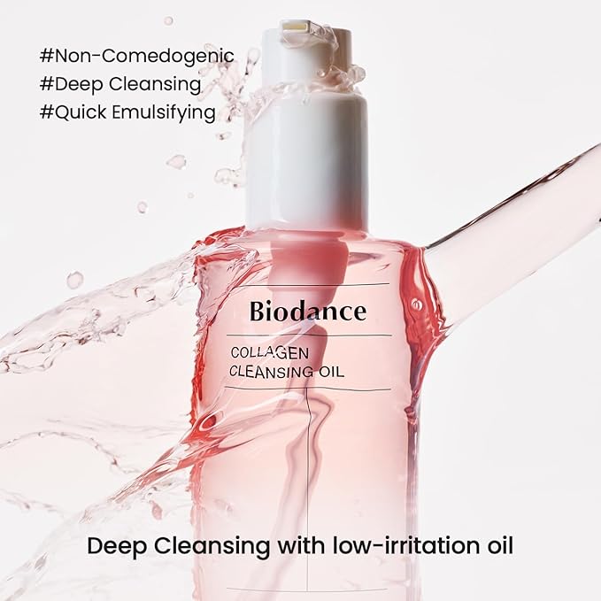 BIODANCE Collagen Cleansing Oil, Facial Oil Cleanser, Gentle Makeup Remover without Clogging Pores, Removes Bleackhed and Whitehead for Sensitive Skin, Oily Skin, Korean Skincareㅣ6.76 fl. oz. (200 ml)-GlimoraGlow
