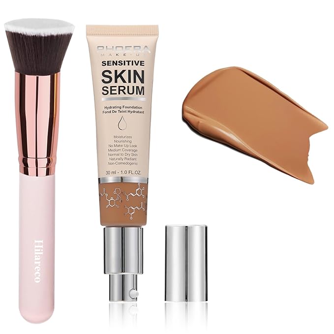 2024 New PHOERA Foundation Makeup for Mature Skin, Wrinkles Matte Natural Finish for a Flawless Complexion (N05 Tan)-GlimoraGlow