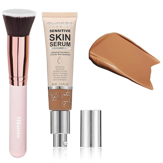 2024 New PHOERA Foundation Makeup for Mature Skin, Wrinkles Matte Natural Finish for a Flawless Complexion (N05 Tan)-GlimoraGlow