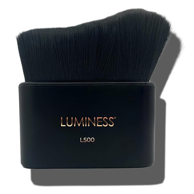 LUMINESS Professional-Grade L500 Buffing Makeup Brush - Angled Make Up Air Brush for Airbrush Spray Foundation - Face Brush for Seamless Buffing & Blending Application, Natural-Looking Finish-GlimoraGlow