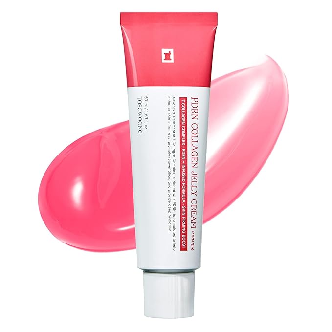 PDRN Collagen Jelly Cream, 5,000ppm Salmon DNA PDRN, Niacinamide, Hydrolyzed Collagen, Glow, Hydrating, Firming, Uneven Skin Tone, No artificial color, Korean Skin Care, 50ml, 1.69 fl.oz.-GlimoraGlow