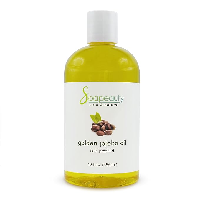 Soapeauty Golden Jojoba Oil | 100% Pure & Natural | Unrefined, Cold Pressed, Hexane Free | Moisturizing Oil for Skin, Face, Hair & Nails | 12 fl oz-GlimoraGlow