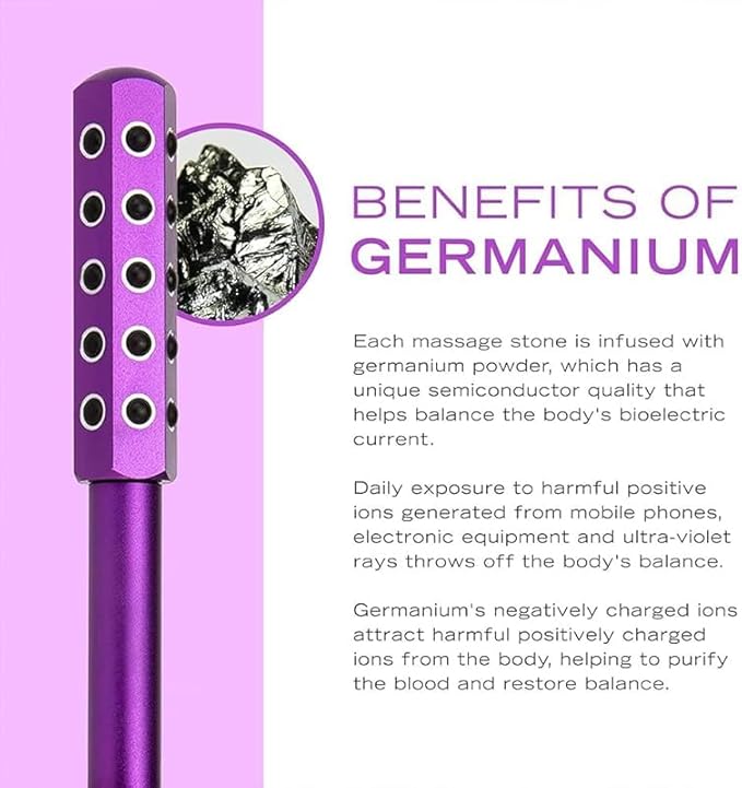 KKKing Radiance Roller - Germanium Stone Uplifting Face Beauty Massage Tool/Roller/Wand for Skin Tightening, De-Puffing, Sculpt/Lift, Anti-Aging | Uplift Face Roller, Facial Roller (Rose Gold)-GlimoraGlow