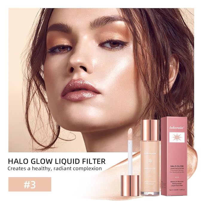 Halo Glow Liquid Face Filter, Complexion Booster For A Glowing, Soft-Focus Look, Infused With Hyaluronic Acid, Vegan & Cruelty-Free 1.06 OZ/31.5ml -07-GlimoraGlow