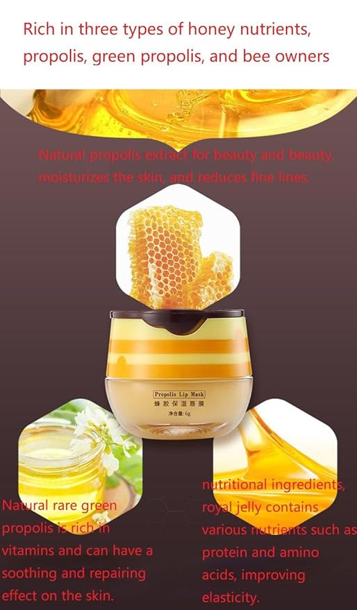 2 Pcs Lip Balm Honey Pot, Honey & Strawberry Hydrating Lip Mask, Reduces Lip Lines Prevention Dry and Cracked Lip Scrubs Exfoliator Honeypot Lip Balm. (Honey & Strawberry)-GlimoraGlow