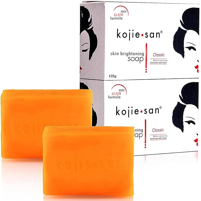 Kojie San Face & Body Skin Brightening Shower 9pc Set - the Original Kojic Acid Soap that Helps Reduce Dark Spots 6 x 135g Bars, Soap Dish and Facial Cleansing Brush…-GlimoraGlow