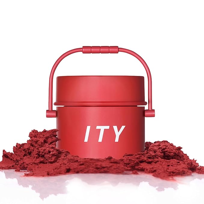 ITY Velvet Matte Finish Lip Stain-Mousse Textured Pudding Pot Lip Clay, Red Shade, Dual-Use as Lipstick and Blush, Conceals Lip Lines, Rich Pigment, 0.21 oz (6g) in Red Velvet-GlimoraGlow