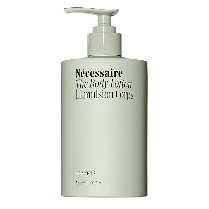 Nécessaire The Body Lotion with Pump. Eucalpytus. Multi-Peptide Firming Lotion to Moisturize, Firm, Strengthen. 2.5% Niacinamide, Vitamin C/E + Omega 6/9. 450ml / 15.2 fl oz-GlimoraGlow